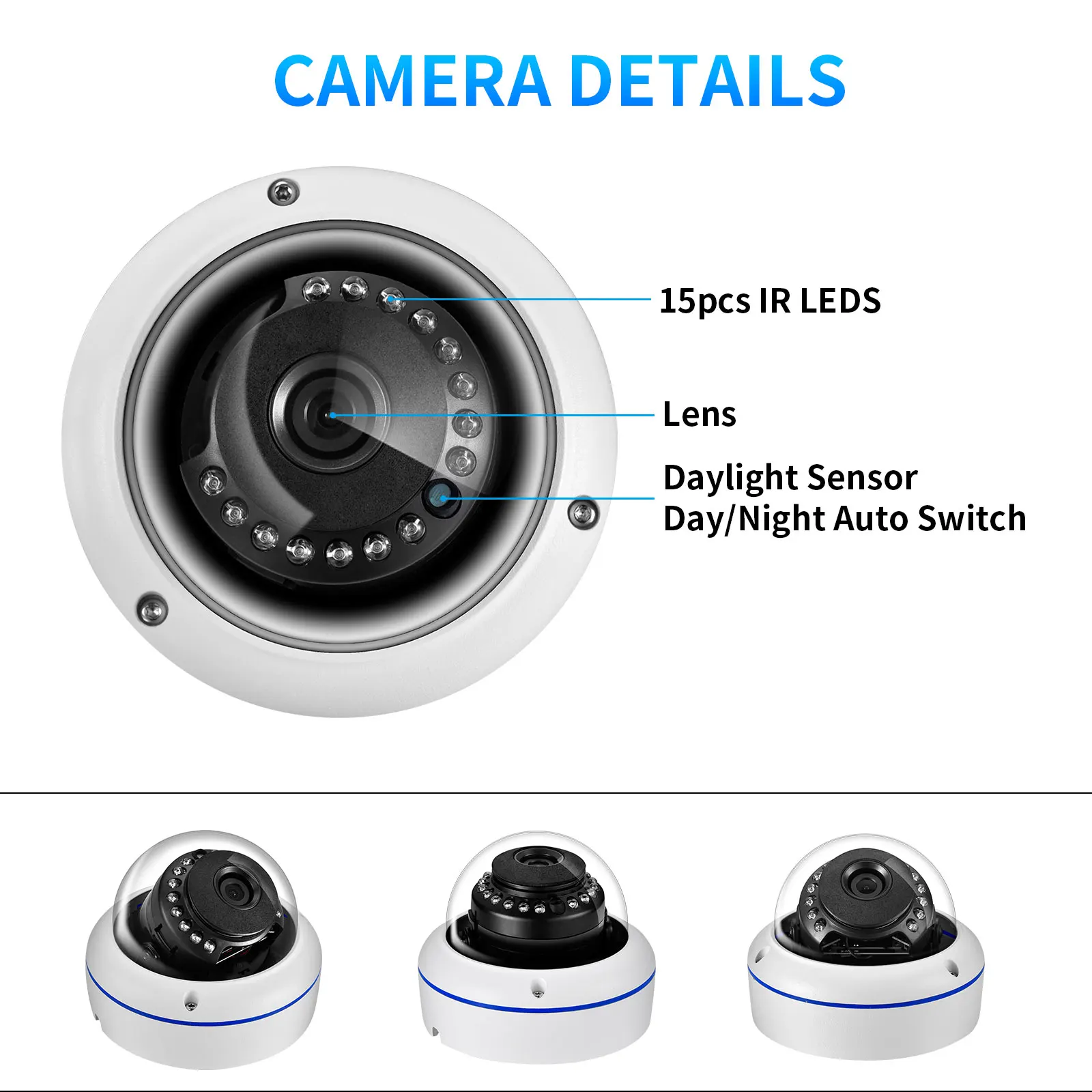 IP-камера Gadinan 8MP Ultra HD 4K с функцией распознавания лица металлический чехол 15 шт.