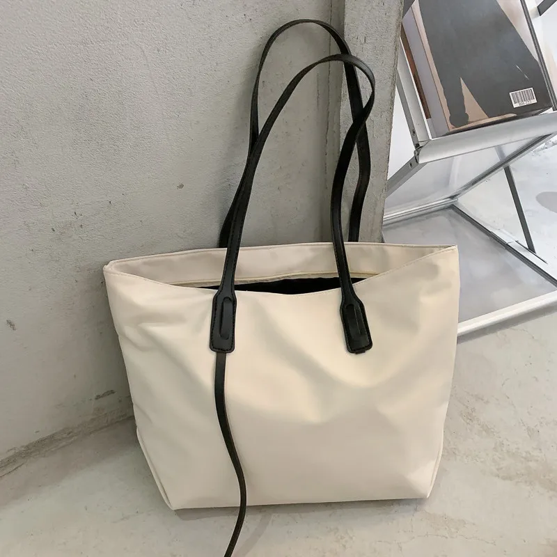 

Top-Handle Bags Women French Style Solid Simple Oxford Large Capacity Tote Bag Womens Handbag Leisure Simple All-match Ulzzang