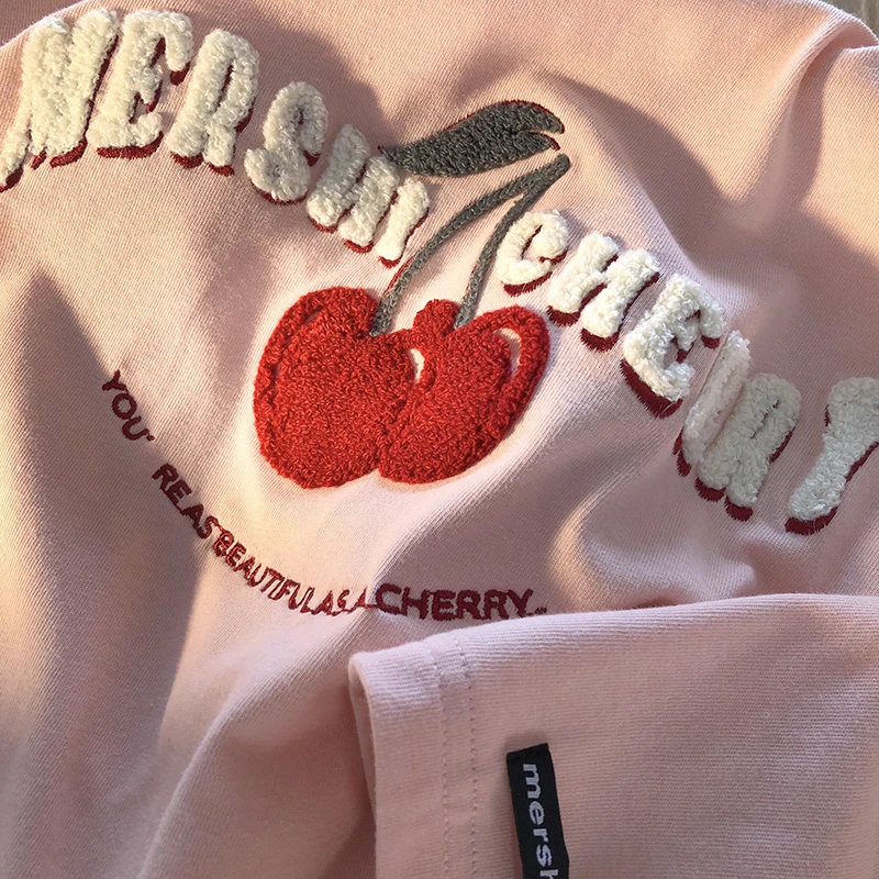 Футболка женская с круглым вырезом милая рубашка в Корейском стиле Харадзюку