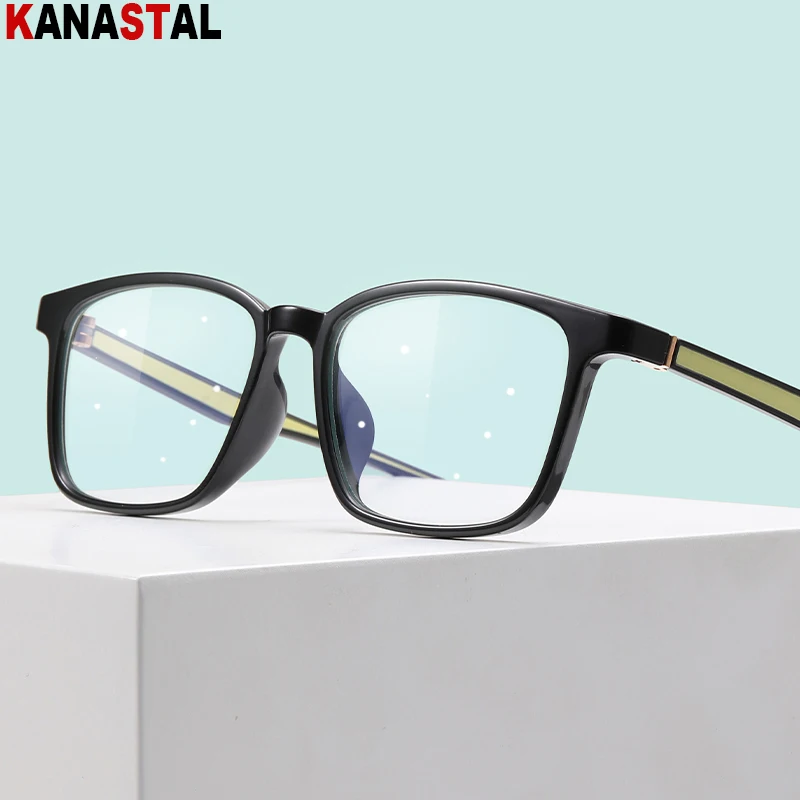 

Студенческий синий светильник, блокирующие очки TR90, Двухцветный Ультра-светильник, квадратные очки, оправа, очки, простые, новые, Молодежные...