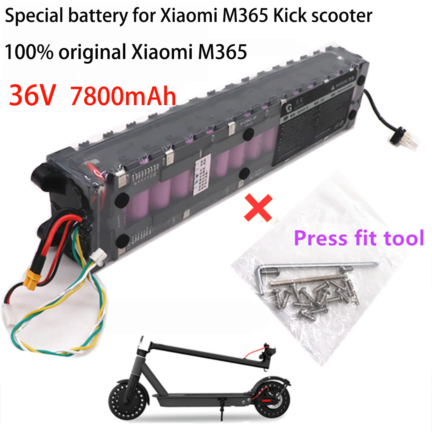 

Original Xiaomi M365 36V 20000Ah 18650 waterproof lithium battery pack with BMS protection for Xiaomi M356 Pro Kick scooter, etc