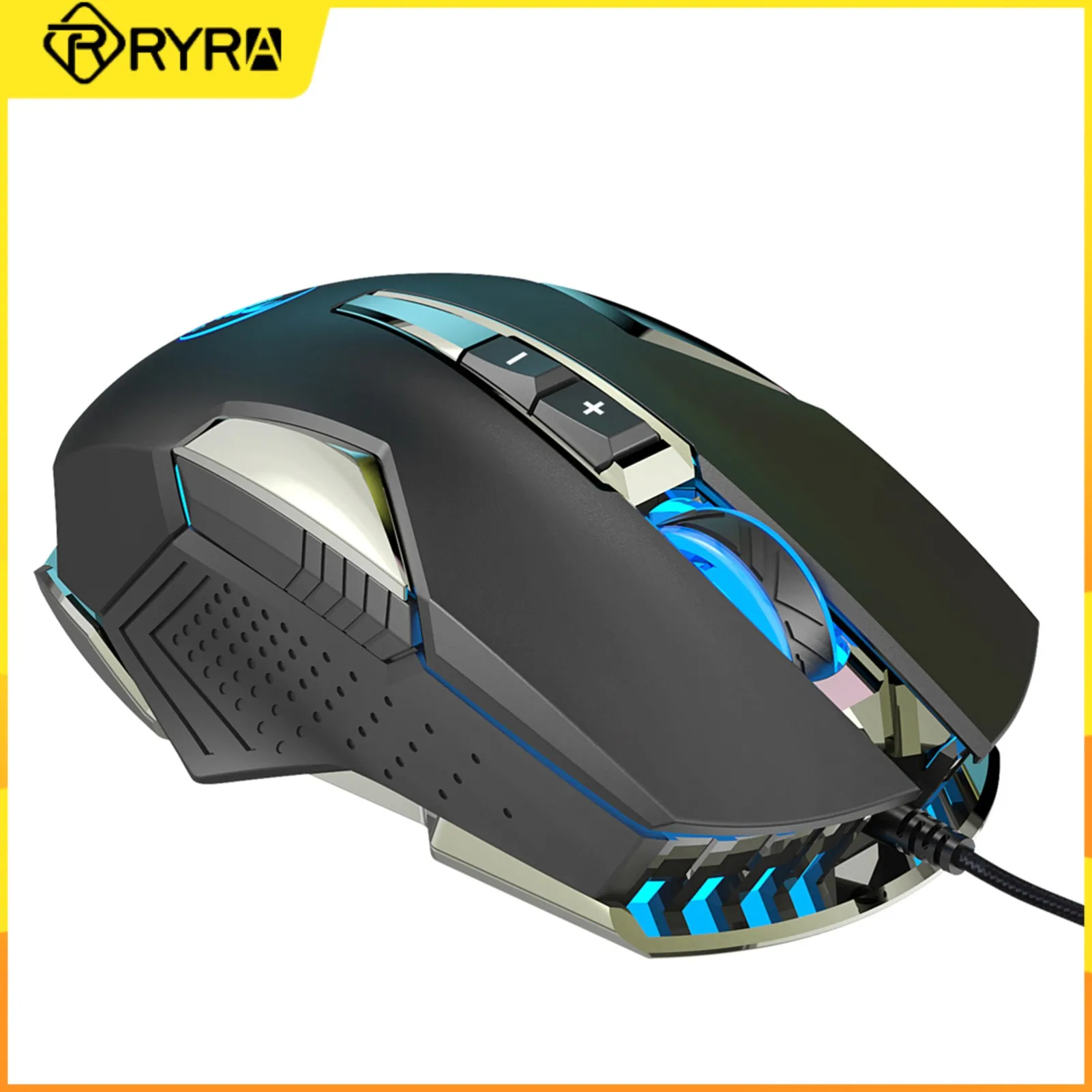 

RYRA HXSJ-X200 Проводная игровая мышь USB эргономичная 8 клавиш мышь с 4 регулируемыми шестернями 8000DPI для компьютера ПК Аксессуары для ноутбука