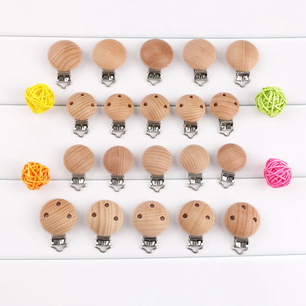 

Sunrony 3/5Pcs Round Wooden Clips Metal Bracket DIY Pacifier Chain Accessories Baby Feeding And Nursing Supplies