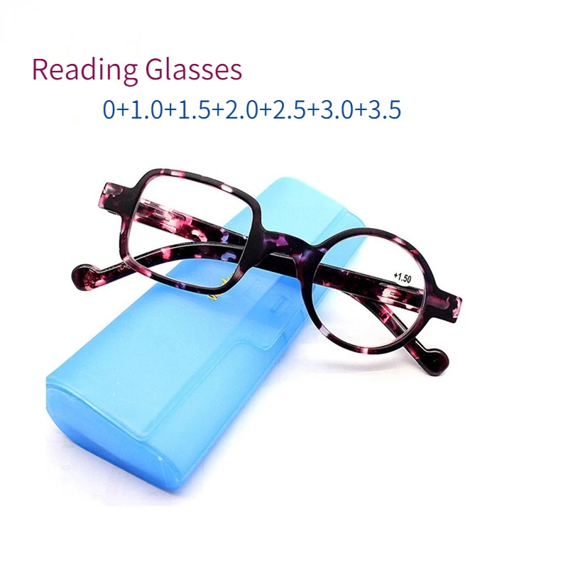

Retro Leopard Asymmetrical Round&Square Reading Glasses Women&Men Presbyopia Glasses Hyperopia Eyeglasses For Elder очки óculos
