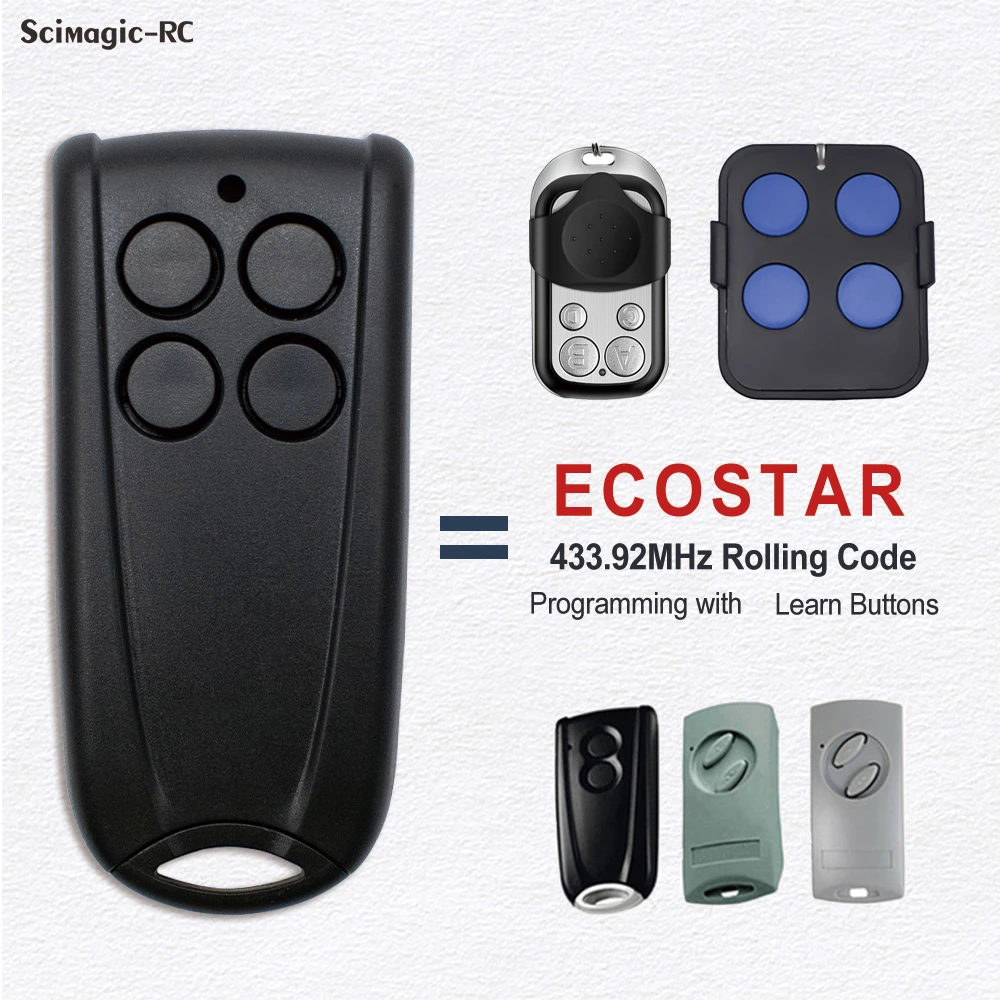 

100% Compatible HORMANN ECOSTAR RSE2 RSC2 433mhz Garage Remote Control ECOSTAR Gate Door Opener 433.92mhz Rolling Code Key