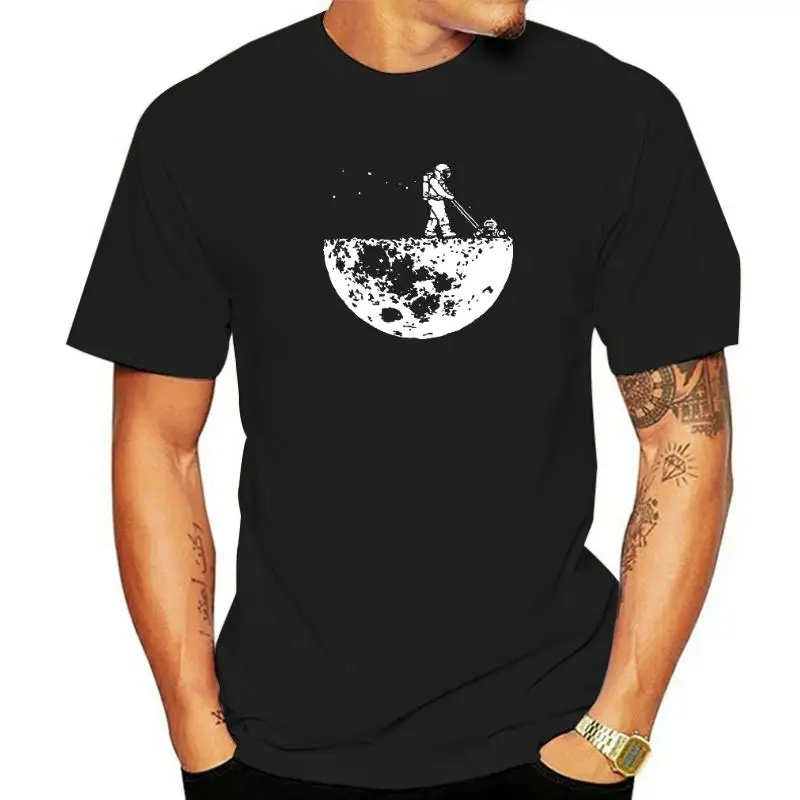 

Высококачественная Мужская футболка из 100% хлопка с принтом лунного очистителя, Повседневная футболка в уличном стиле с коротким рукавом, крутая свободная футболка с круглым вырезом, Мужская футболка