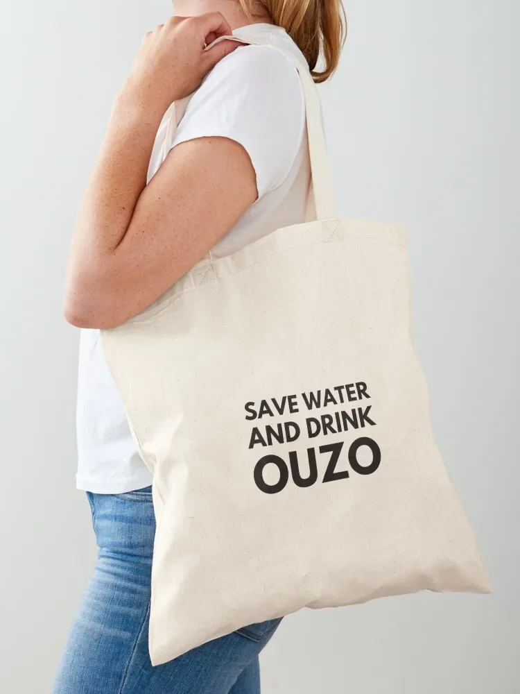 Спасите воду и напиток Ouzo Забавный греческий дизайн Подарки Большая сумка