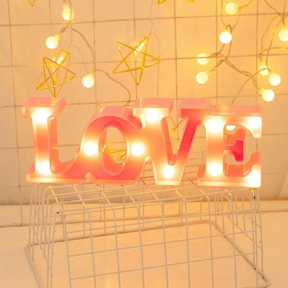

Love LED Night Light Indoor Lighting Desktop Ornaments Lamps for Proposal Wedding Festival Arrangement Home Decorative Lamp