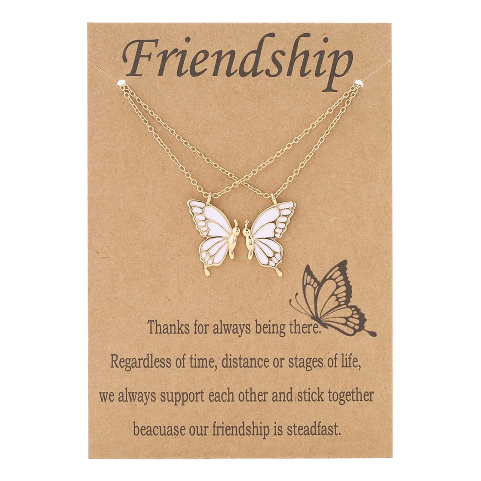 

Friendship Necklace 2 Best Friend BFF Necklace Gifts For Girls Women Friends Long Distance Birthday Gift