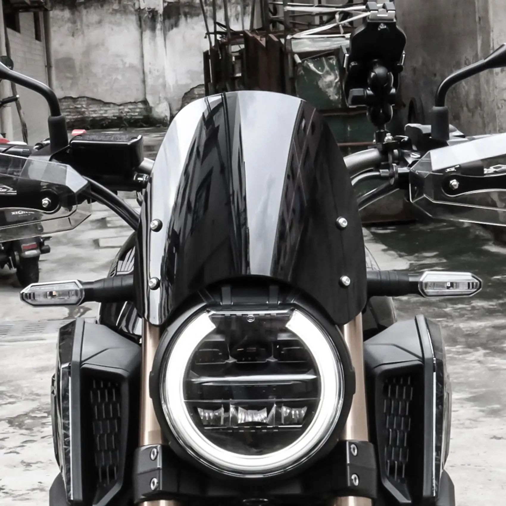 Motorcycle Windscreen Wind Deflector Front Screen Windshield Airflow Accessories for Honda CB650R CB 650R Black | Автомобили и