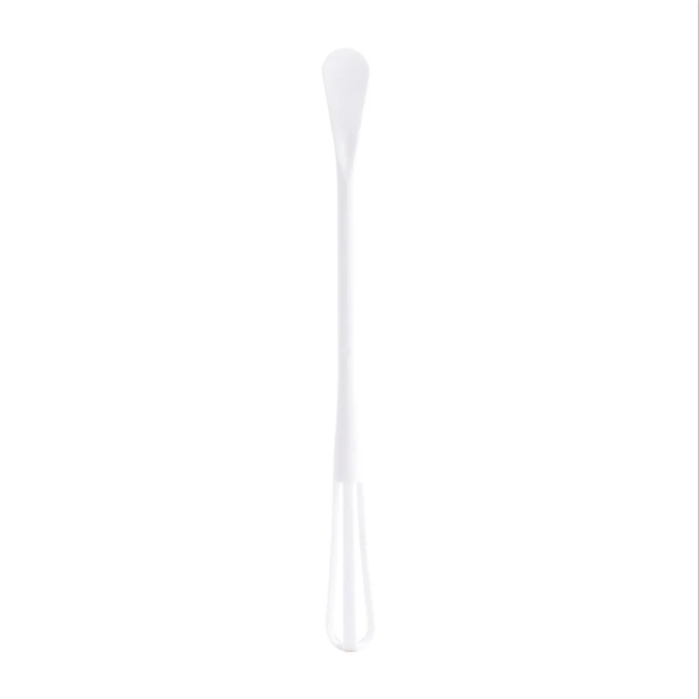 1XReusable Mini Whisk Spoon Double-ended Tiny Spoon Spatula Lightweight Handle Manual Egg Blen Der Hand Egg Mixer Kitchen Gadget