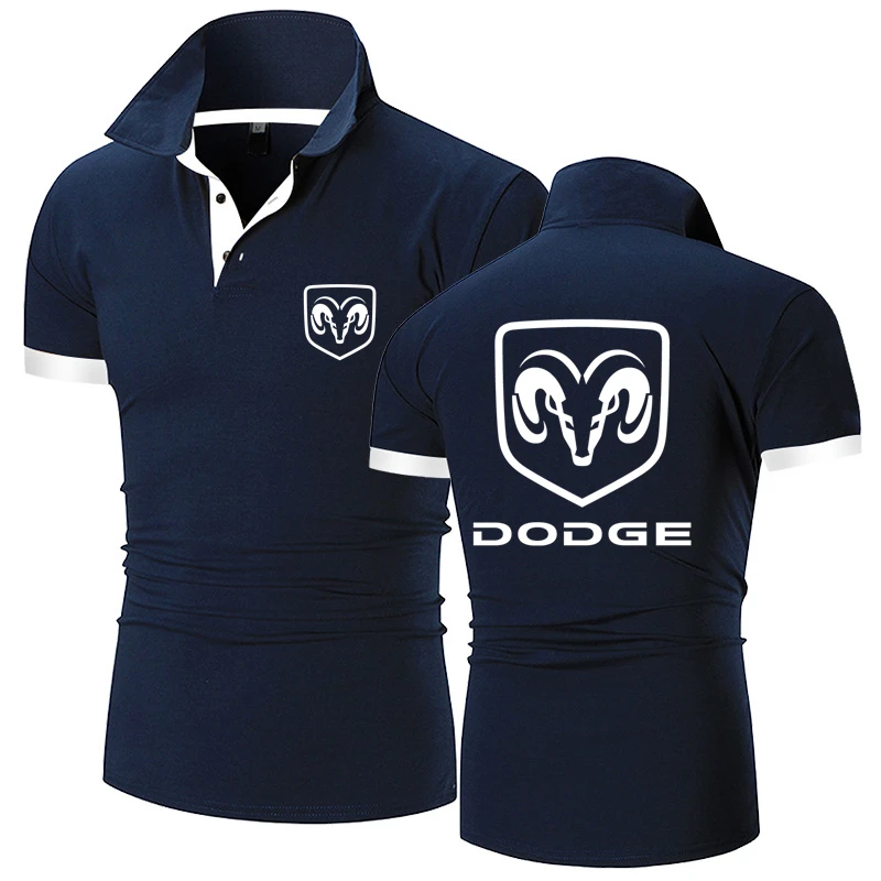 

New Summer Cotton Dodge Brands Logo Print Comfortable Temperament Tee Tops Mens Customizable Logo Men Lapel Polo-shirt