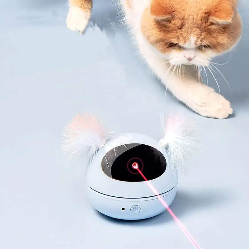 

Pet Laser Robot Intelligent 360 Degrees Rotating Roly-Poly Robot Electric Cat Game Cat Interactive Feather Toy Pet Accessories