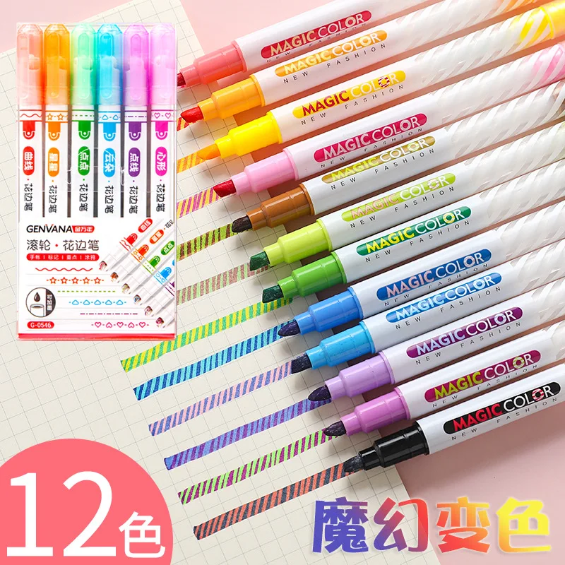 

Outline Pen, Pattern, Curve, Hand Copy, Fluorescent Marker, Roller Printing, Multi-Color Hand Account, Pen, And Line Marking