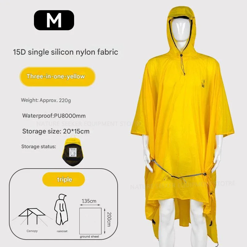 

Легкое дождевое пончо 3-в-1 15D