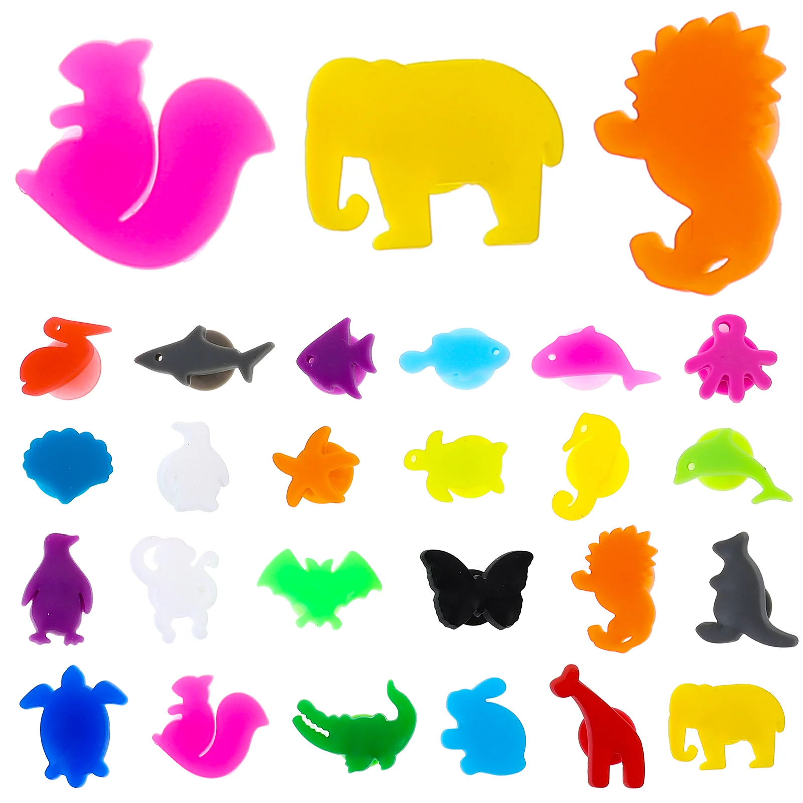 

24pcs Silicone Markers Animals and Land Animals Silicone Markers Glass Charms Markers Tags for Cups Cocktail Glass Party Drinks