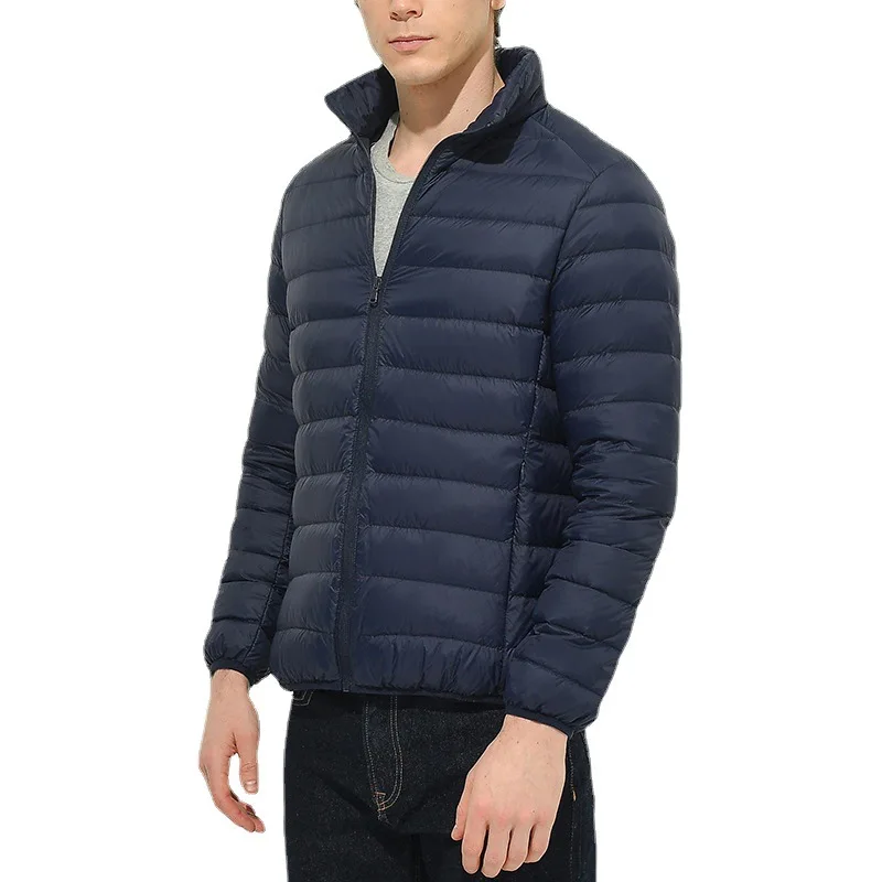 Down Jacket Men's Light and Thin Autumn and Winter 90% Down White Duck Down Jacket High-end Men's Wholesale Stand Collar Short