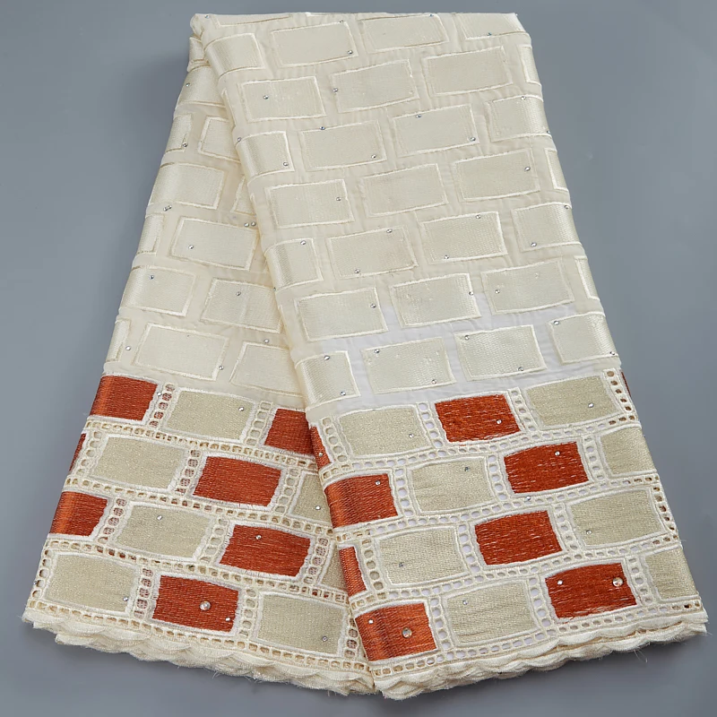 Швейцарская вуаль белая 5 ярдов Африканская Хлопковая кружевная ткань