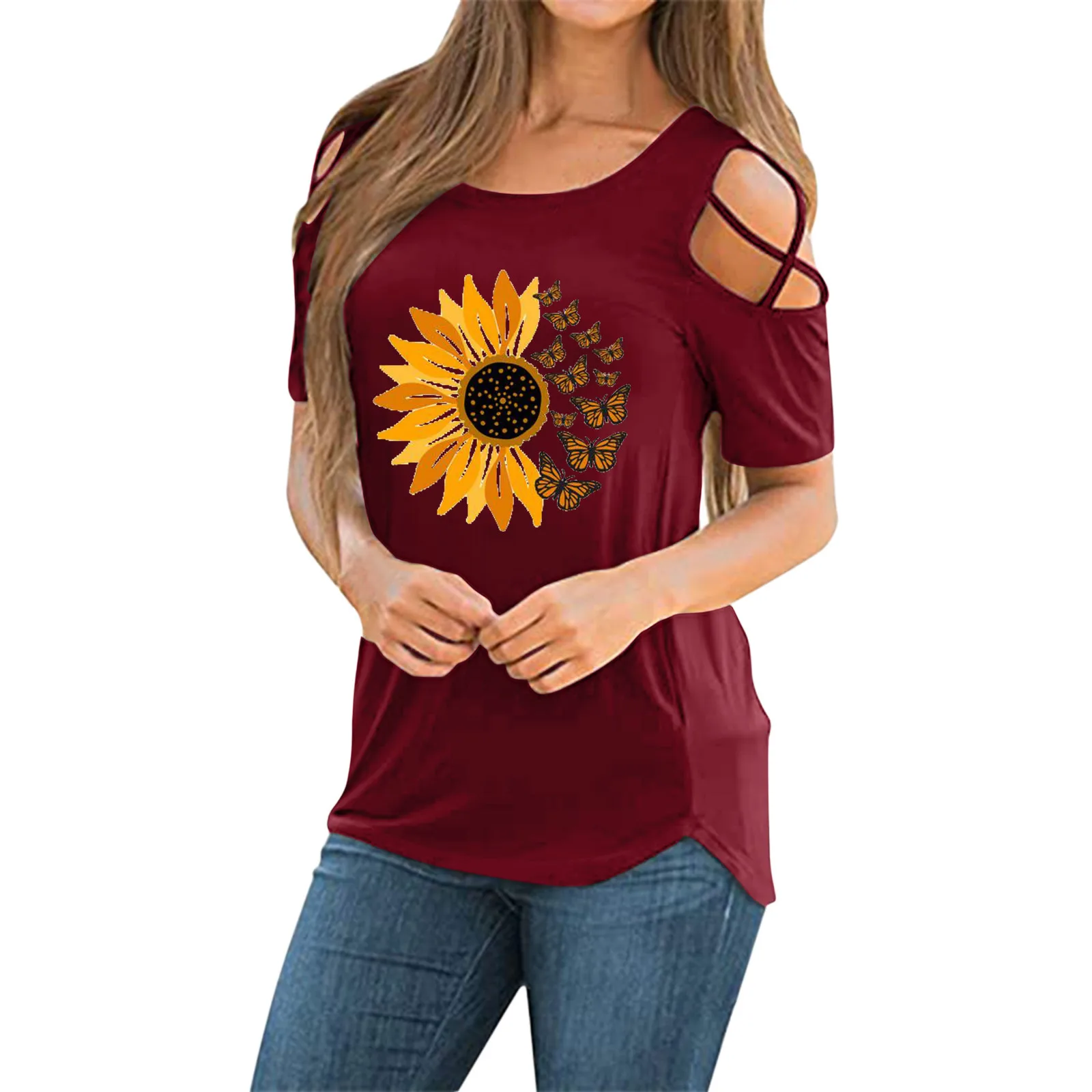 

Woman Tee Top Printed Fashionable Top