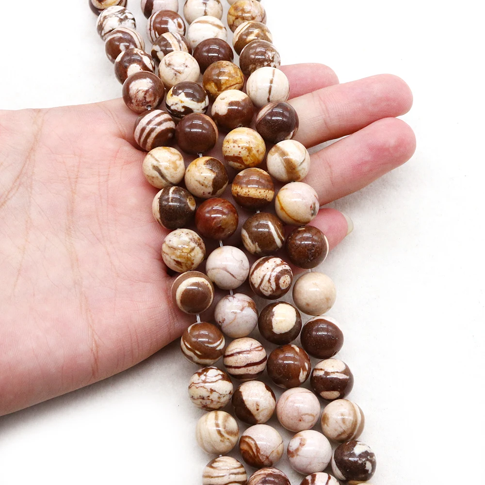 Бусины из натурального камня Австралийский зебрастон 4/6/8/10/12 мм, свободные бусины, фотоаксессуары