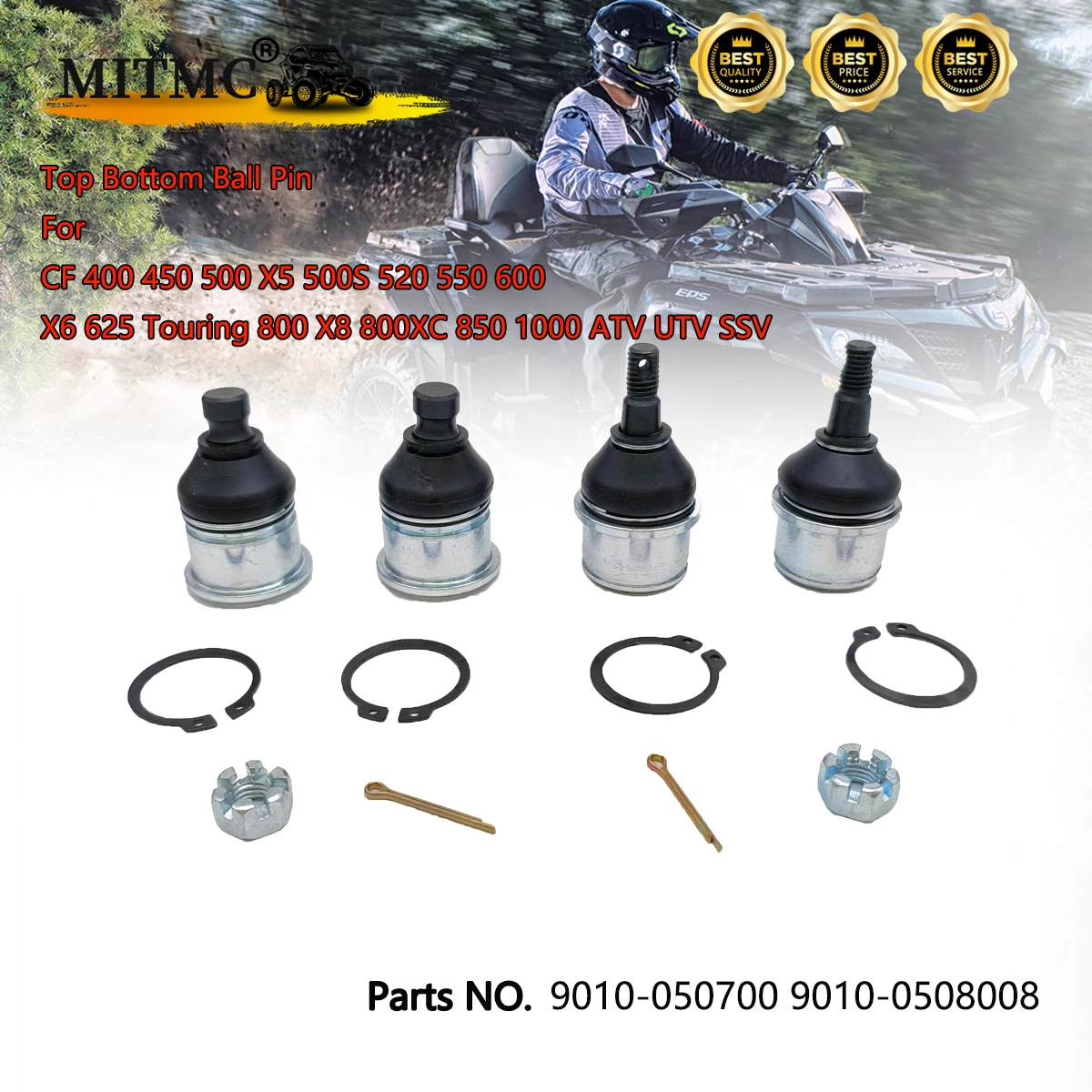 Верхний нижний шариковый штифт для CF 400 450 500 X5 500S 520 550 600 X6 625 Touring 800 X8 800XC 850 1000 ATV 9010-050700 9010-050800