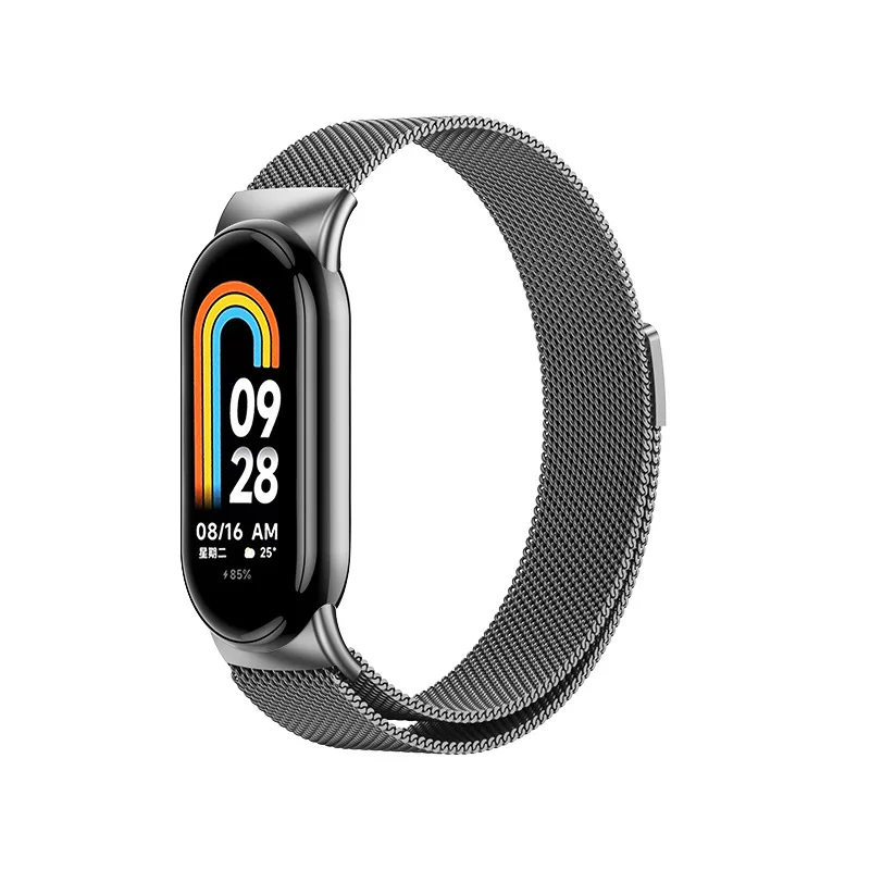 Magnetic Metal Watchband For Xiaomi band 8 Strap Stainless steel Bracelet Mi band 8 Replacement Correa Strap watches Accessories