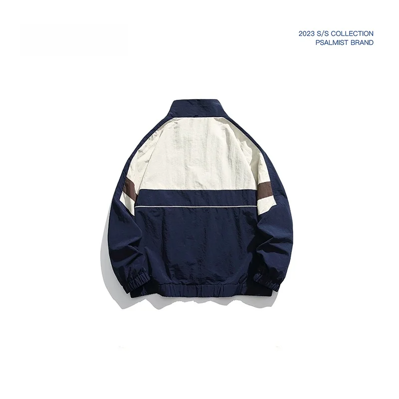 Psalmist Praises Japan fashion Retro Cargo Stand Collar Badge Loose Patchwork Coach Jacket Men and Women Autumn