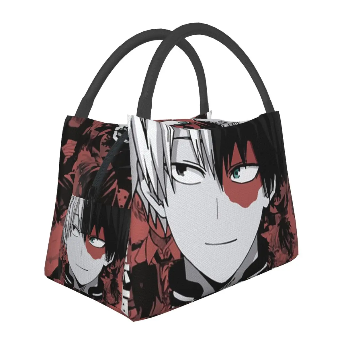 

Shoto Todoroki Lunch Bag My Hero Academia Outdoor Picnic Lunch Box Cute Print Thermal Tote Handbags Portable Zipper Cooler Bag