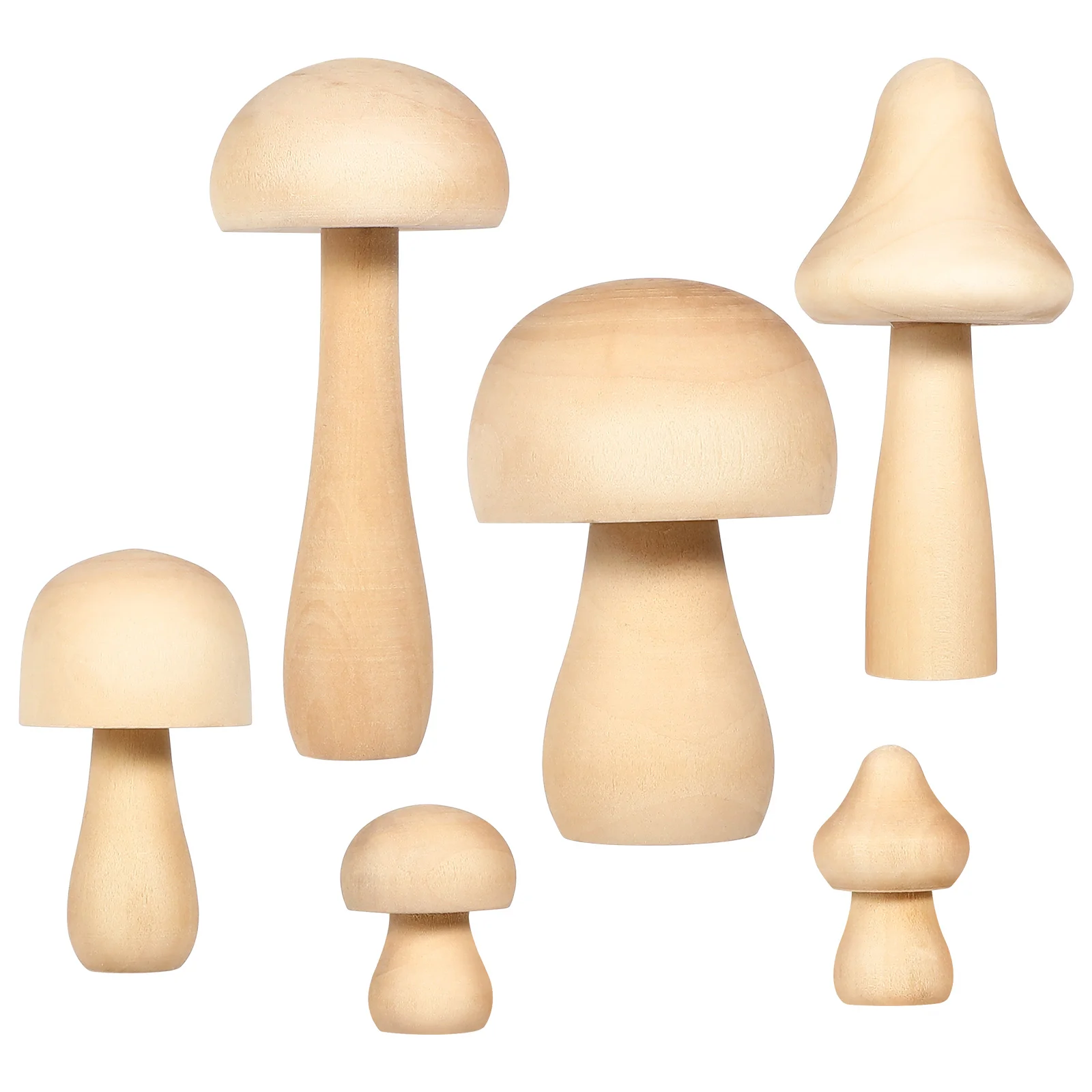 

6 Pcs Nativity Ornaments Mini Mushrooms Mushrooms Shapes Wooden Crafts Unfinished Wooden Mushroom Unfinished Wood Crafts