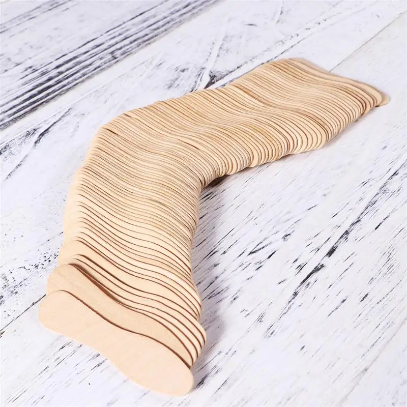 100pcs Wooden Ice Cream Spoons Wood Taster Spoons Popsicle Paddles Spoon