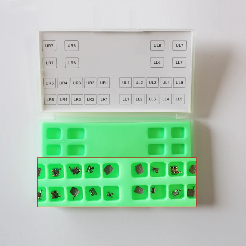 10 упаковок ортодонтические скобы пластиковая мини-коробка