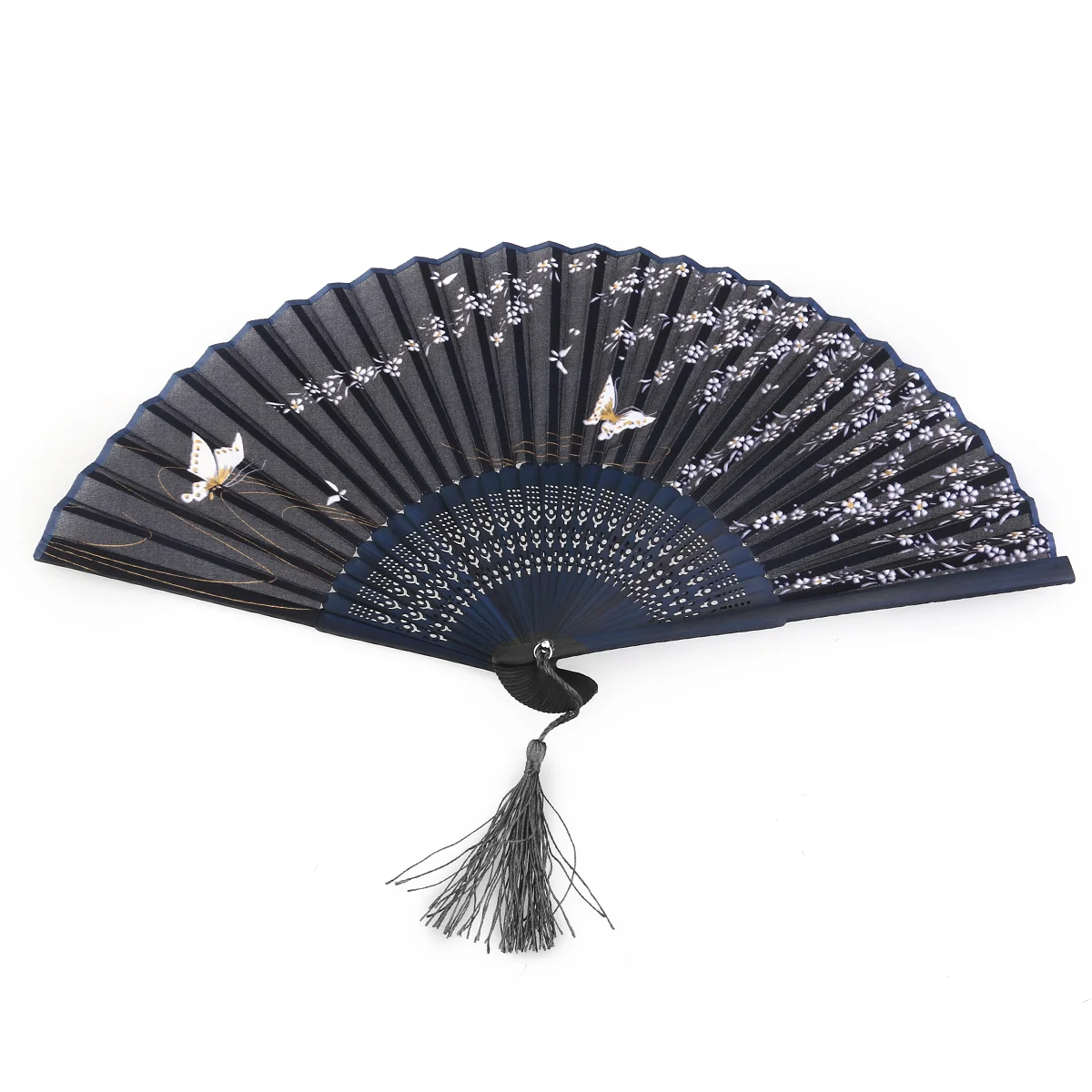 

Fan Folding Hand Silk Fans Women Handheld Held Floral Chinese Foldable Japanese Hollowed Blankpocketretro Lace Festival Party