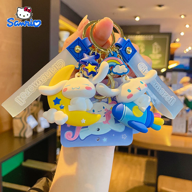 

Genuine Cinnamoroll Series Keychain Star Walk Sanrio Kawaii Backpack Decorative Pendant Car Keyring Children's Gift Pnedant