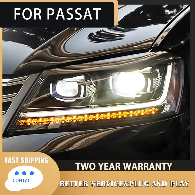 

Стайлинг автомобиля для нового VW Passat B7 фары 2012 2013 2014 2015 Passat светодиодный фары DRL Биксеноновые линзы дальний и ближний свет