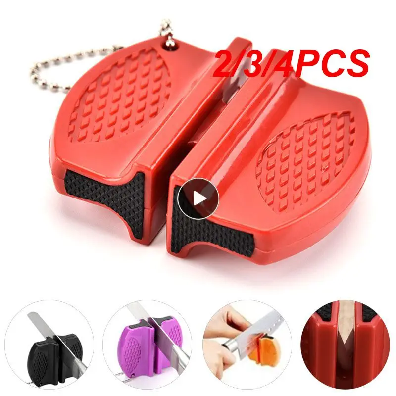 

2/3/4PCS Portable Kitchen Knives Accessories Multifunctional Sharpening Stone Hanging Design Non-slip Knife Sharpener