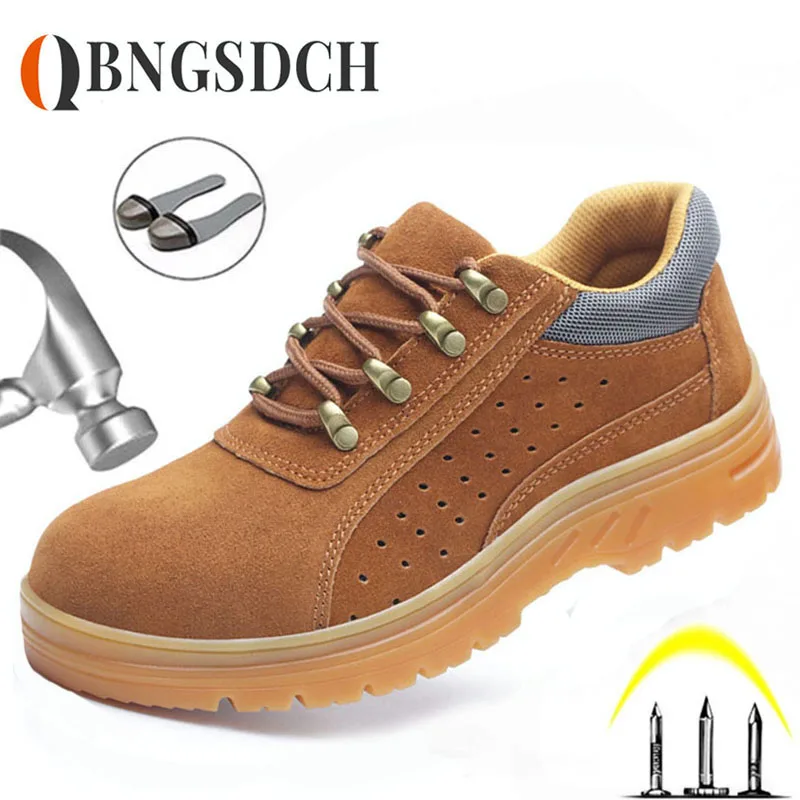 

Steel Toe Safety Work Shoes Men Women Puncture-proof Boots Indestructible Shoes Lightweight Breathable Sneakers Women Size 36-46