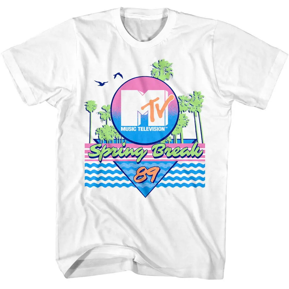 Mtv Весна перерыв неоновые пальмы ➉ Мужская футболка деревья Daytona пляж музыка