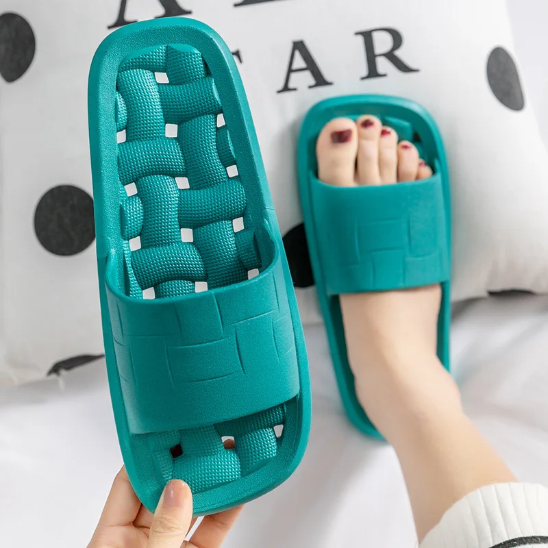 Мужские летние шлепанцы для душа сланцы Эва Нескользящие однотонные утечка воды