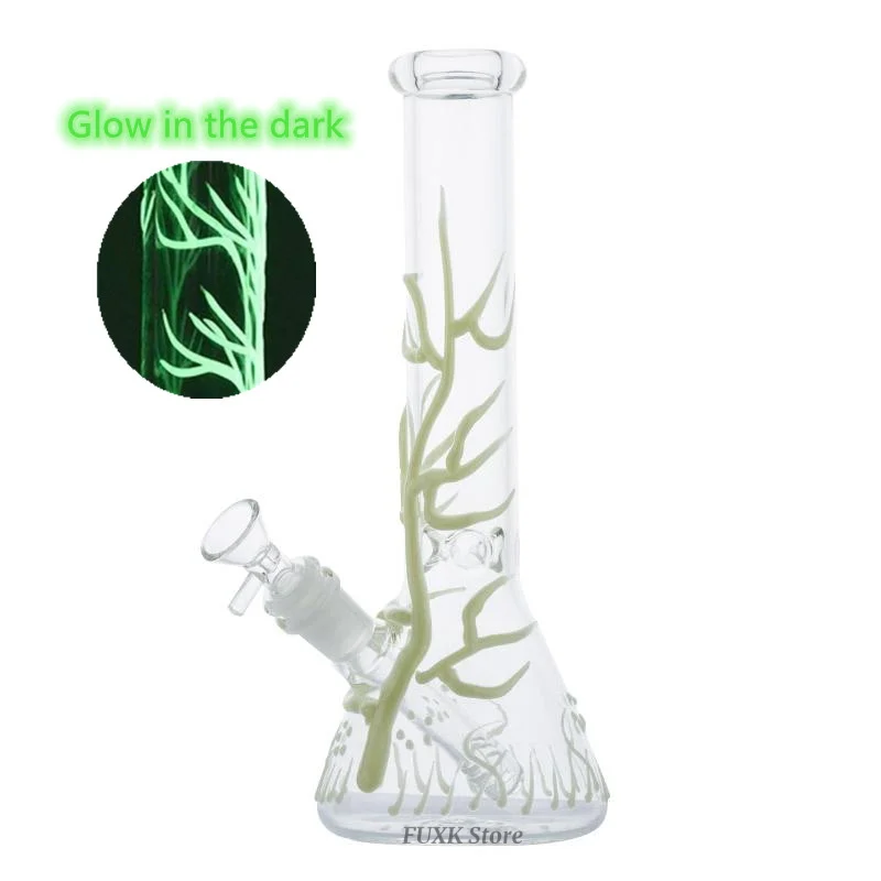 

25cm Shisha Luminous Tree Root Vase Glass Beaker Smoking Pipe Bong Tubes Oil Lamp Collector Glow In The Dark Flask Shisha Gifts