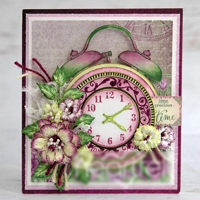 Новинка 2022 набор прозрачных штампов с будильником и металлическими вырубными