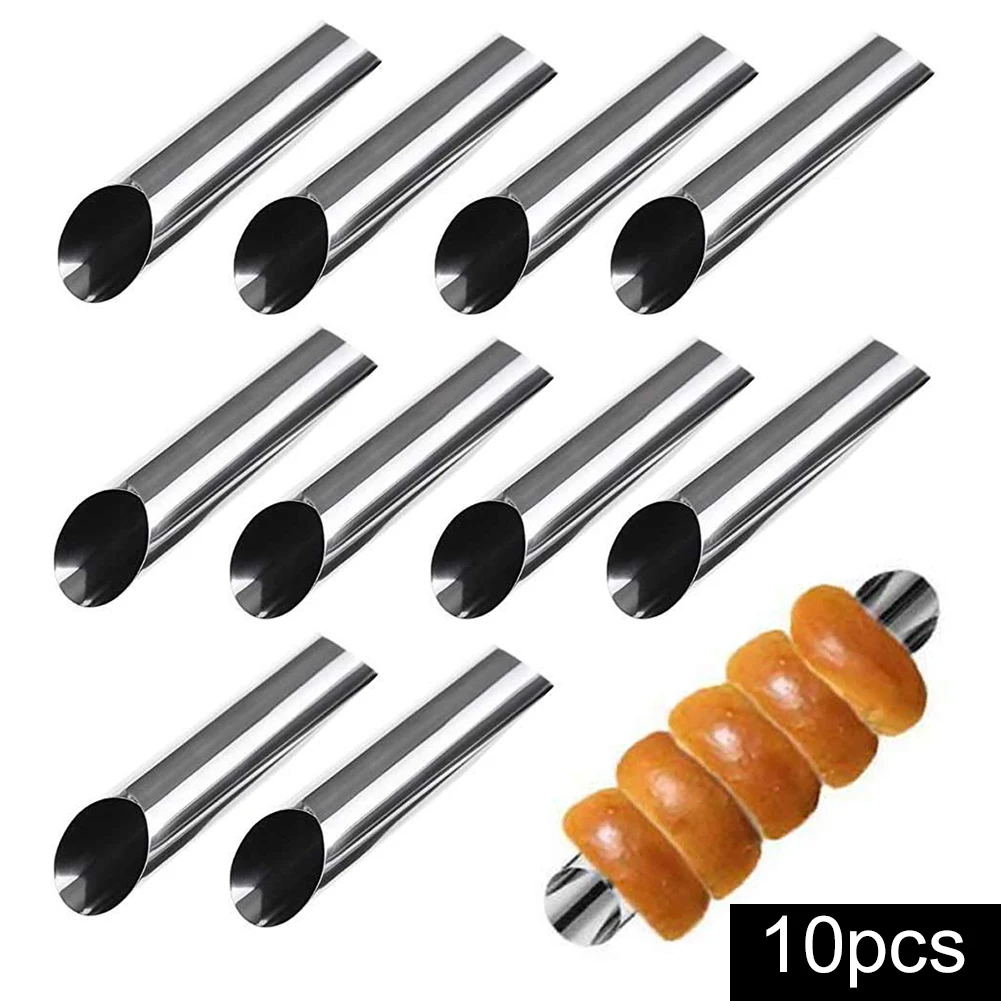 

5/10PC DIY Horn Croissants Mold Cake Baking Moulds Cannoli Screw Tubes for Cake and Bread Pastry Baking Mold Party Kitchen Tool