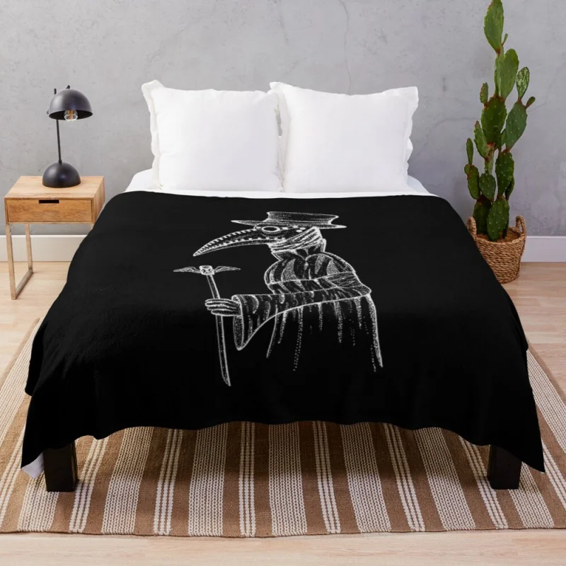 

Plague DoctorThrow Blanket large fluffy plaid luxury brand blanket queen size