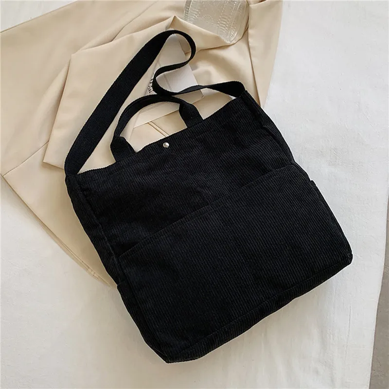 

Orduroy Ladies Handbag Shoulder Bag Large Capacity Shoppers Canvas Tote Bags Messenger Bag Casual Crossbody Bags For Women