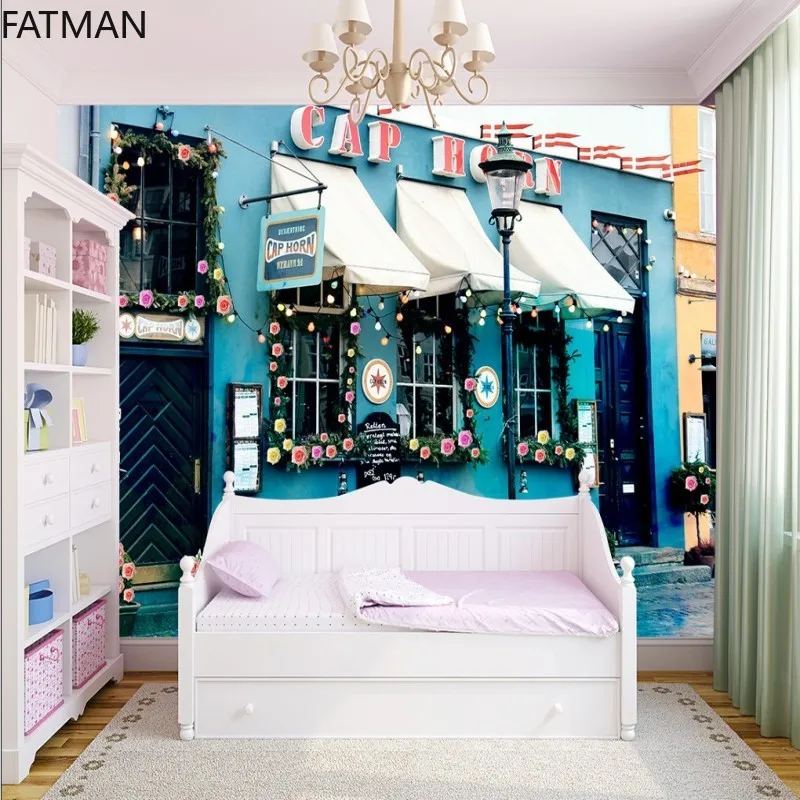 

Пользовательские обои FATMAN в европейском стиле ретро классическая уличная ТВ-декорация настенная ткань для торгового центра коридора