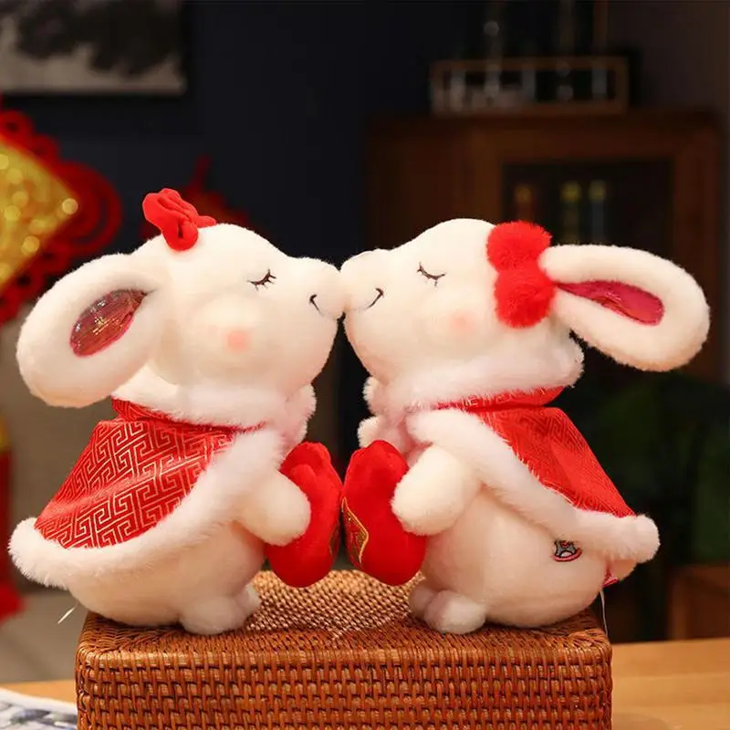 

Chinese Zodiac Rabbit Plush Toy Chinese Feng Shui Decor Angel Rabbit Mascot Toy Chinese Twelve Zodiac Collectibles Zodiac