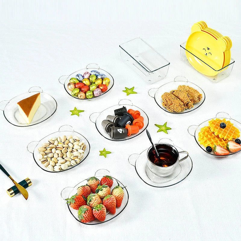 

Table Bone Spitting Plates Creative Tableware Creative Base Drainage Design Bone Spitting Dish Food-grade Snack Plate Wholesale