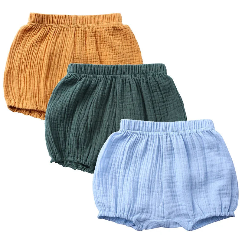 Fashion Shorts For Boy Solid Color Children's Clothing Girls Shorts Cotton Linen Bread Baby Short Pants Newborn Clothes 1-4Years