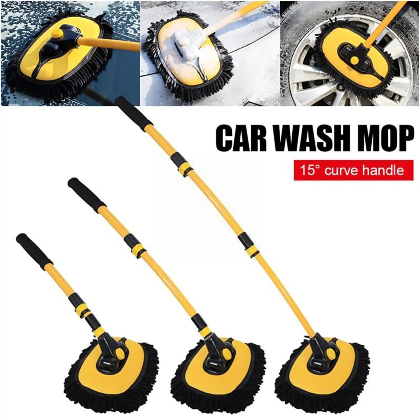 

2022 New Car Cleaning Brush Car Wash Brush Telescoping Cleaning Accessories Chenille Long Auto Broom Mop Handle J3L1