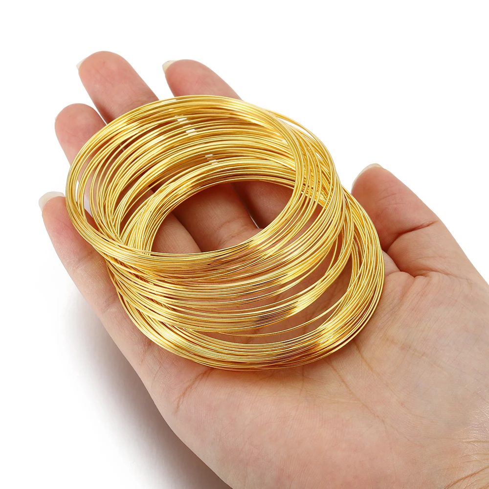 100 Loops Dia 0.5mm 55/60mm Memory Steel Wire Cord For DIY Beading Bracelets Earring Jewelry Making Finding Accessories Supplies