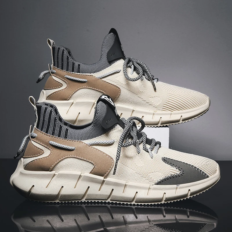 

Кроссовки мужские дышащие, Спортивная теннисная обувь, на шнуровке, легкая прогулочная обувь, летние